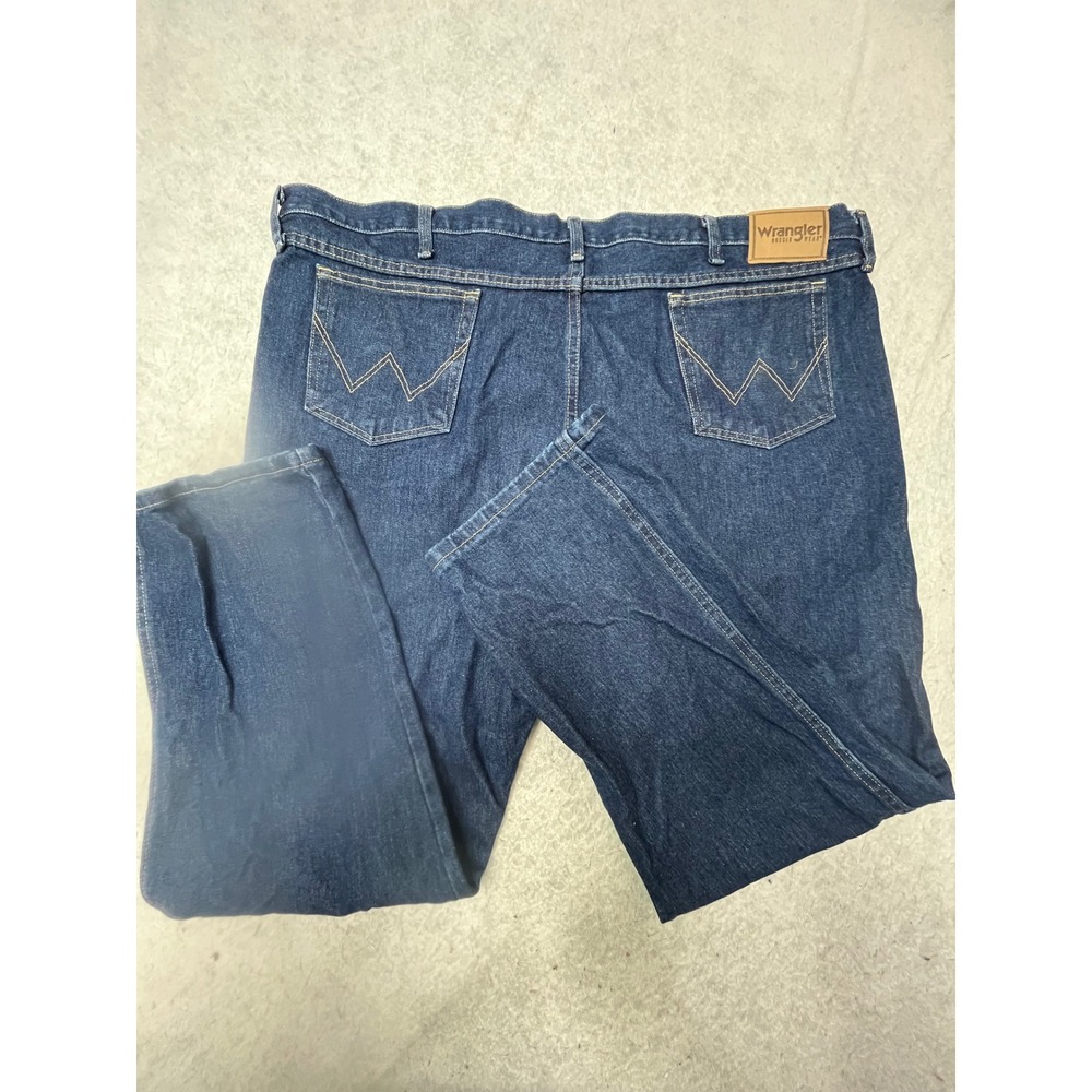 Wrangler Rugged Wear Mens Relaxed Fit Straight Leg Dark Wash Jeans 48x30